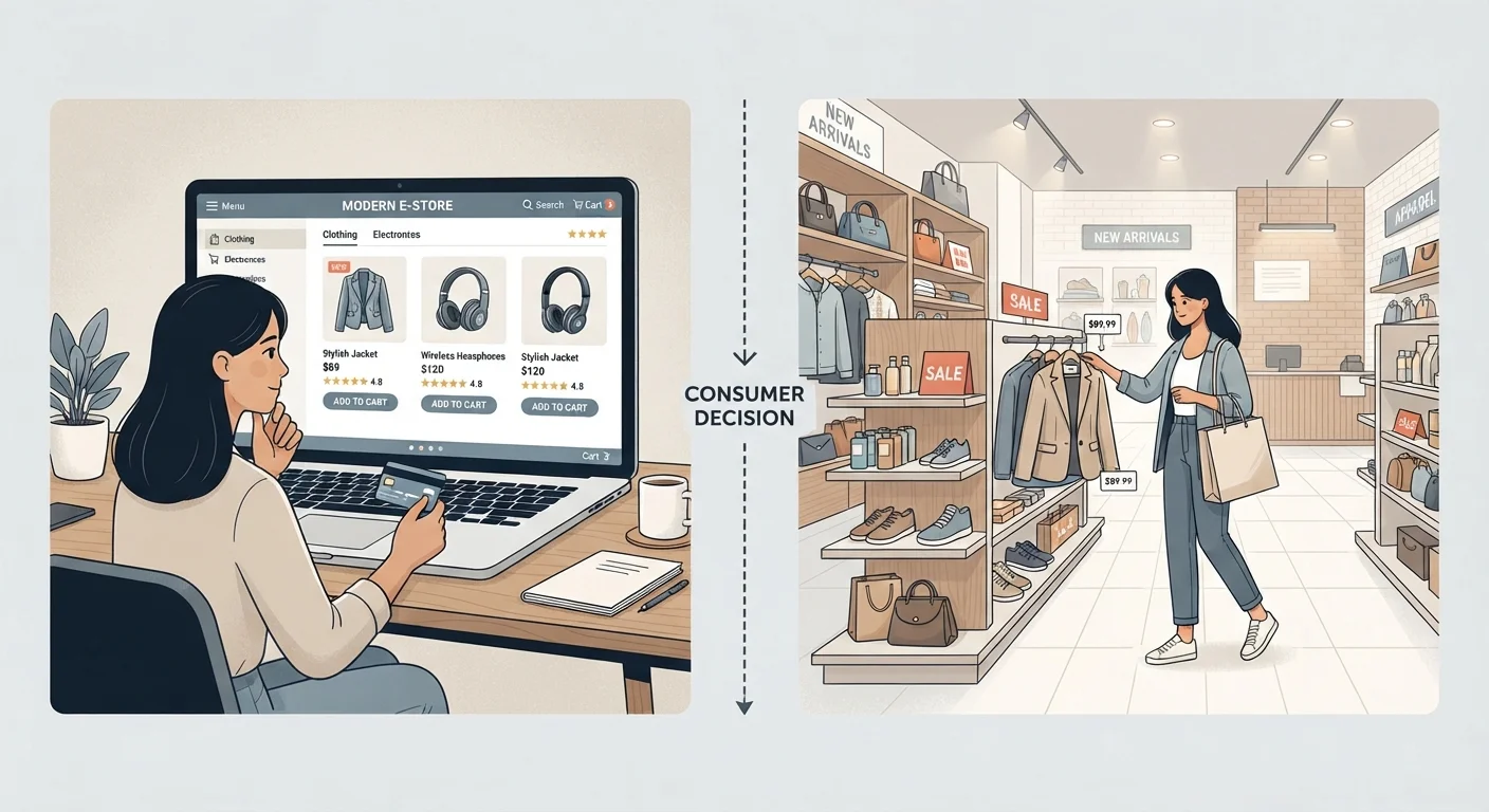 Shopping Channels Side by Side: Digital Storefronts vs Physical Retail